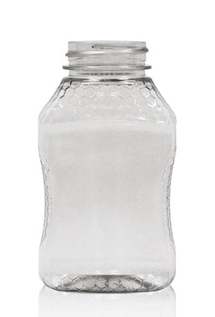 10 oz. (1 lb.) Clear PET Plastic Oval Queen Honey Bottle, 38mm 38-400